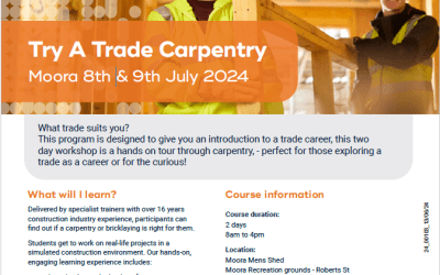 Try a Trade, Carpentry: Moora 8th & 9th July